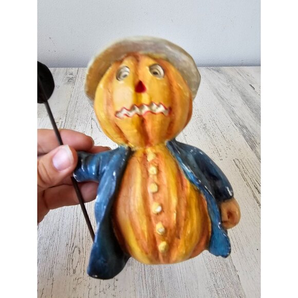 Bethany lowe pumpkin parade RARE scarecrow cat mask Halloween figurine statue de - Picture 8 of 9